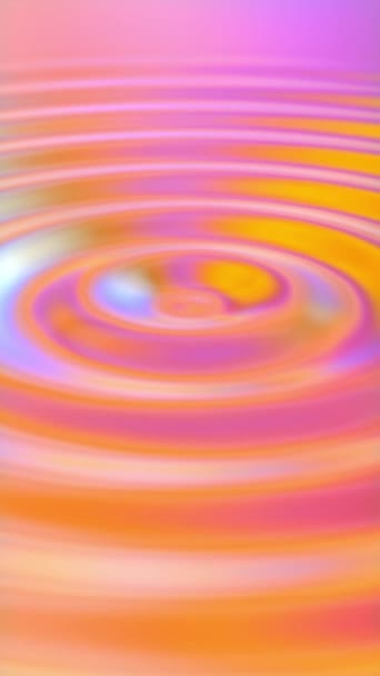 Анимация Концентрические Концентрические Концентрические Волны Яркими Розовыми Оранжевыми Отражениями Вертикальном — стоковое видео
