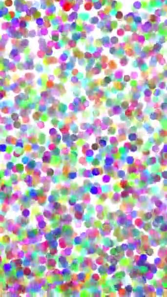 Fundo Abstrato Animado Loop Partículas Redondas Coloridas Flutuando Para Cima — Vídeo de Stock