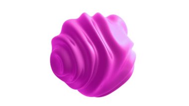 3D animasyon - Beyaz arkaplanda izole edilmiş sıvı döngü animasyonlu soyut pembe şekil
