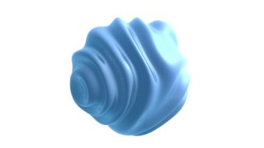 3D Canlandırma - Beyaz zemin üzerinde izole sıvı döngü animasyonu ile soyut mavi şekil