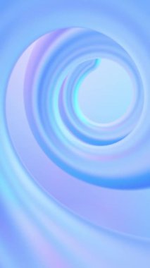 3B Döngü Animasyonu - Iridescent Mavi ve Mor Renkli Soyut Spiral Tünel Arkaplanı