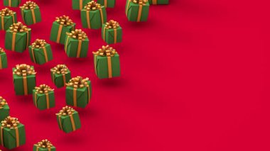 3D Canlandırılmış Döngü - Boşluğu Kopyalayan Noel Hediyesi Arkaplanı