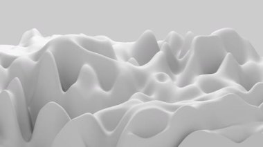 Yumuşak Soyut Arazinin Beyaz ve Açık Gri Çemberi 3B Canlandırması