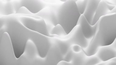 Pürüzsüz, Dalgalı, Beyaz ve Açık Gri Arazinin Arkaplan Döngüsü 3D Animasyonu