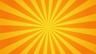 Düz dizaynlı sarı radyal ışınlar turuncu arkaplan üzerinde dönüyor