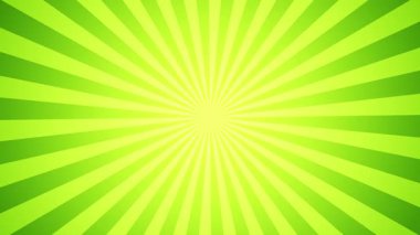 Düz dizaynlı sarı radyal ışınlar yeşil arkaplan üzerinde dönüyor