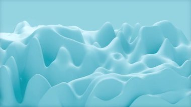 Açık Mavi Arazideki Yumuşak Soyut Arazinin 3B Animasyonu