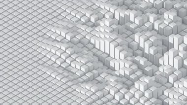 Küplerin Dokulu Yüzey Döngüsü Oluşturan Canlandırılmış Beyaz 3D Arkaplanı
