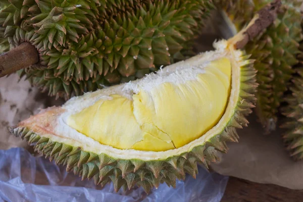 Meyvelerin Kralı Durian Tatlı Meyveli Taze Taze Altın Durian — Stok fotoğraf