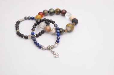 Çeşitli Taş Boncuklar Bilezik, Büyülü Doğal Gemstone Madalyonu