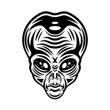 Uzaylı kafası veya insansı yüz vektör illüstrasyonuName