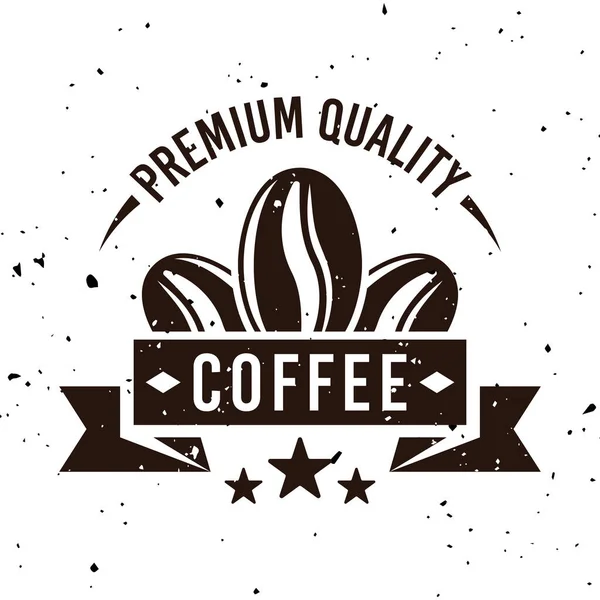 Coffee Shop Vector Monochrome Emblem Badge Label Sticker Logo Vintage — Stock Vector