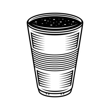 Beyaz üzerinde izole edilmiş tek renkli plastik bardak vektör illüstrasyonuName