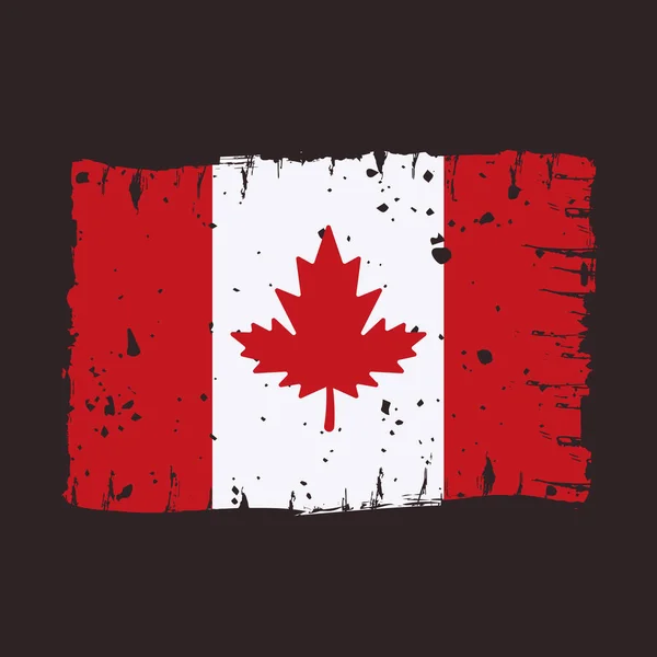 Drapeau Canada Rayé Avec Des Textures Grunge Illustration Vectorielle Colorée — Image vectorielle