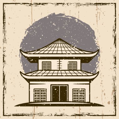 Arka planda desenli klasik ev vektör illüstrasyonu