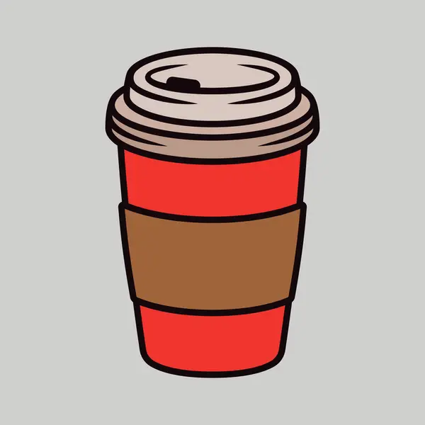 Gri Arkaplanda Kırmızı Kahve Kağıdı Vektör Çizimi — Stok Vektör