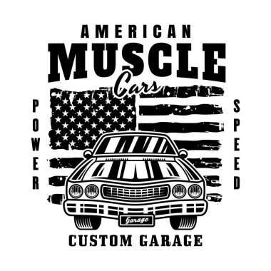 Beyaz üzerine izole edilmiş tek renkli araba vektör amblemi, etiket, rozet veya yazdırma