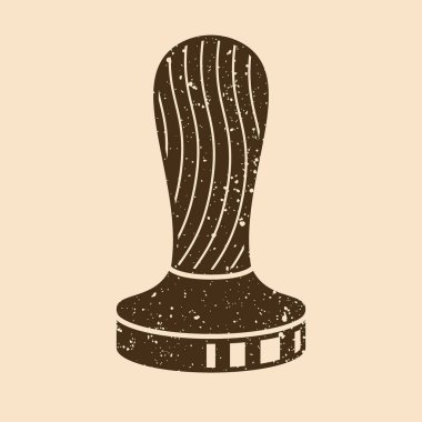 Espresso kahve değiştirici siluet vektör illüstrasyon vintage stili çıkarılabilir dokular