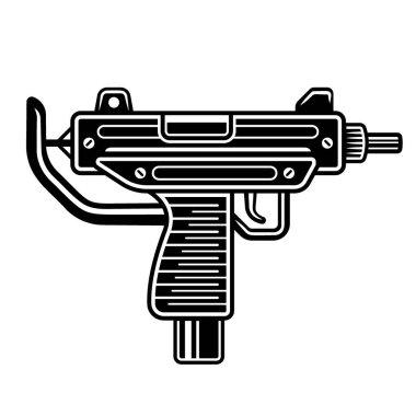 Uzi otomatik silah vektör illüstrasyonuName