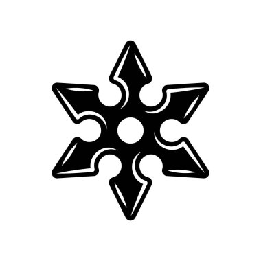 Shuriken ninja silah vektörü siyah siluet nesne beyaz üzerine izole