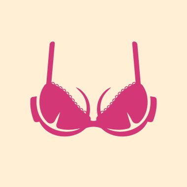 Kadın sütyeninin minimalist pembe vektör silueti. Moda, iç çamaşırı ve giysi tasarımı için zarif, şık ve modern bir ikon. Markalaşma, dijital sanat ve kadınsı estetik için mükemmel.