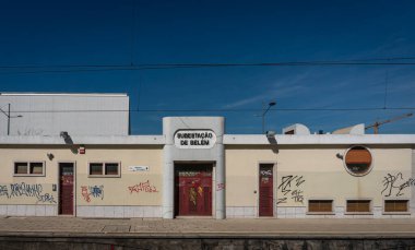 Portekiz 'in Lizbon şehrindeki Belem tren istasyonu