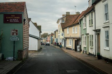 Saffron Walden, Essex, İngiltere 'nin antik şehir manzarası