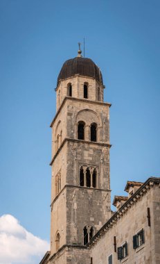 Bell tower of Franciscan Monastery in the Old City of Dubrovnik, Croatia