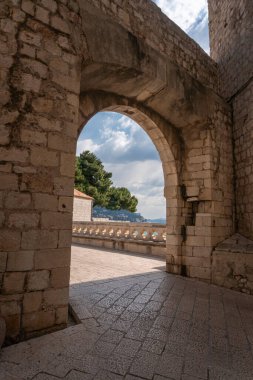 Arched gateway in the Old City of Dubrovnik, Croatia
