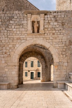 Arched gateway in the Old City of Dubrovnik, Croatia