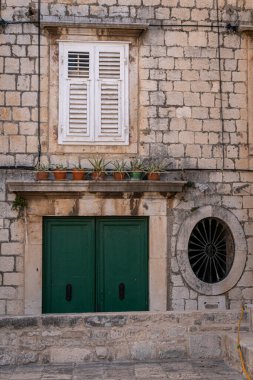 Architecture detail in the Old City of Trogir, Croatia