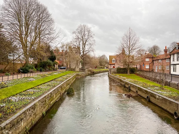 River Stour Westgate Gardens Canterbury Kent Wielka Brytania — Zdjęcie stockowe