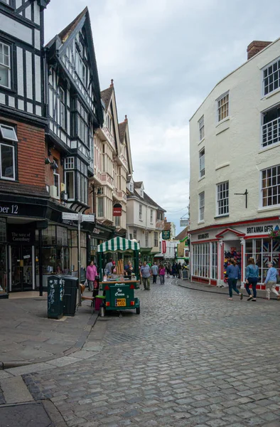 Strada Pietonală Din Orașul Canterbury Kent Marea Britanie — Fotografie, imagine de stoc