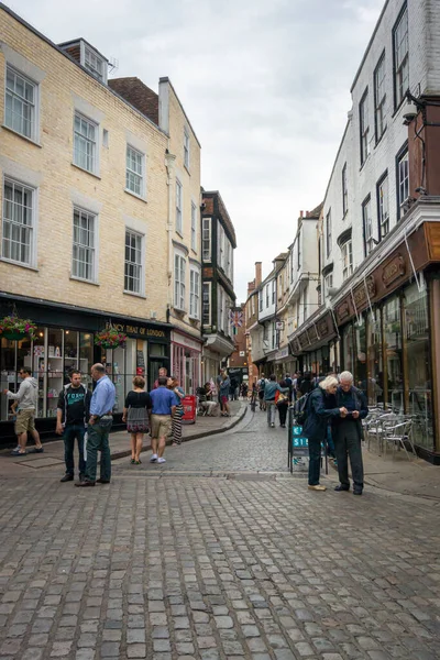 Busy Street Nella Città Canterbury Kent Regno Unito — Foto Stock