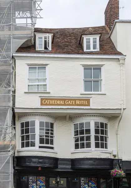 Facciata Del Cathedral Gate Hotel Nella Città Canterbury Kent Regno — Foto Stock