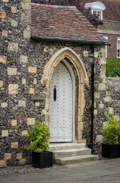 Porte Maison Choeur Dans Domaine Cathédrale Canterbury Dans Ville Canterbury — Photo