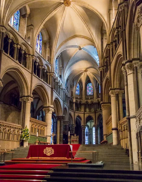 Αρχιτεκτονική Μέσα Στον Καθεδρικό Ναό Canterbury Στην Πόλη Canterbury Kent — Φωτογραφία Αρχείου