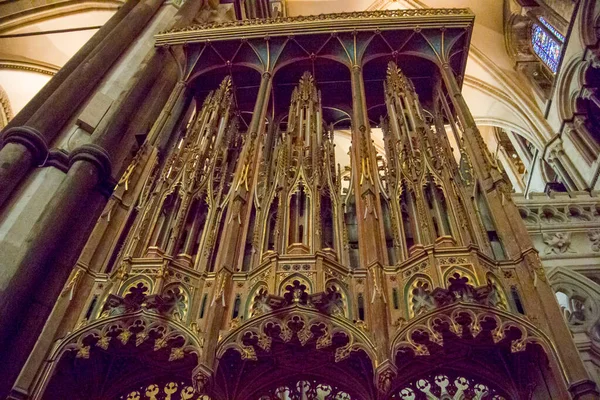 Architettura Ornata All Interno Della Cattedrale Canterbury Nella Città Canterbury — Foto Stock