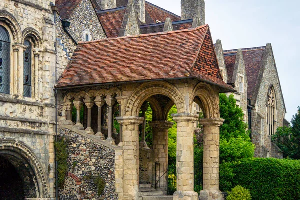 Architektur Auf Dem Gelände Der Kathedrale Von Canterbury Kent Großbritannien — Stockfoto