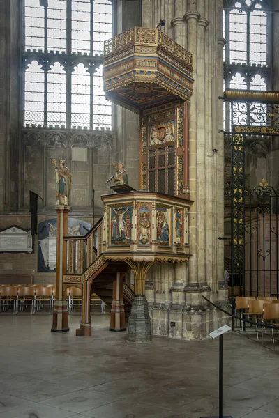Púlpito Adornado Dentro Catedral Canterbury Ciudad Canterbury Kent Reino Unido — Foto de Stock
