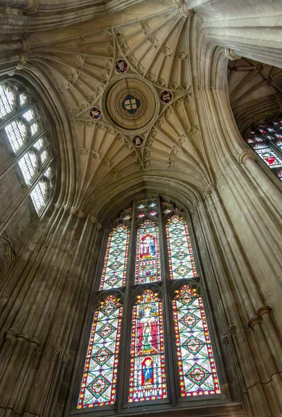 Zdobená Architektura Uvnitř Katedrály Canterbury Canterbury Kent Velká Británie — Stock fotografie