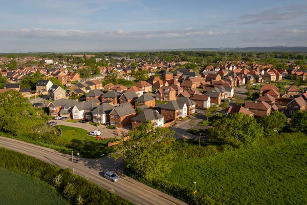 stock image Aerial view of new housing in the village of Staplehurst, Kent, UK