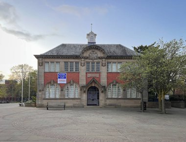 Wrexham 'daki Eski Kütüphane cephesi, Kuzey Galler, İngiltere