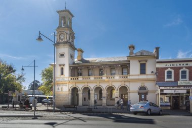 Beechworth, Avustralya, Nisan 2018, Beechworth, Victoria, Avustralya 'daki tarihi postane binası.