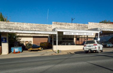 Beechworth, Avustralya, Nisan 2018 - Beechworth, Victoria, Avustralya 'daki Ford Caddesi' nin tarihi manzarası