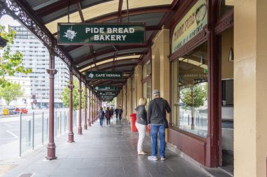 Melbourne, Avustralya, Şubat 2018 - Melbourne, Avustralya 'daki Kraliçe Victoria Market binalarının manzarası