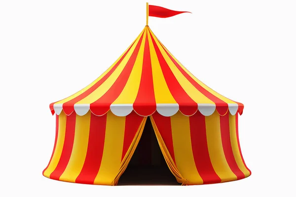 Une Grande Tente Carnaval Cirque Rouge Blanc Jaune Illustration Style Images De Stock Libres De Droits