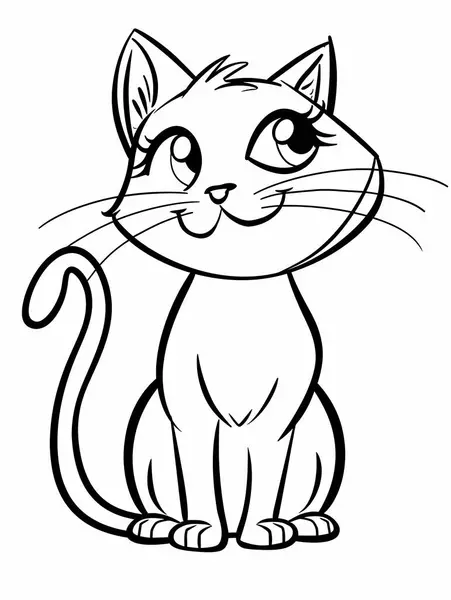 Outline Drawing Cute Kitty Kids Color Generated — Stockfoto