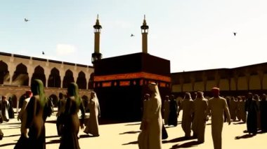 Güneşli ve sıcak havalarda Kabe 'ye eşlik ediyorum.