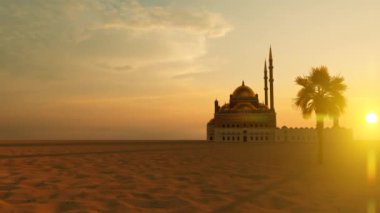 Çölde 4 Minaresi olan Büyük Cami